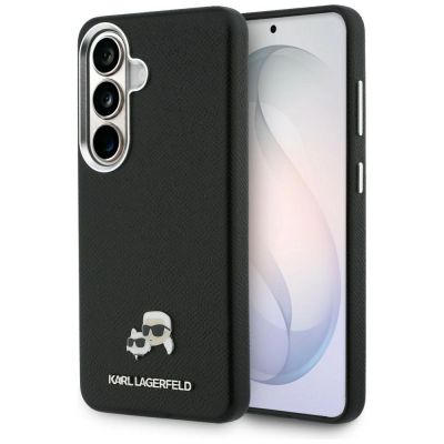 Karl Lagerfeld Saffiano KC Metal Logo MagSafe Case for Samsung Galaxy S26 Black