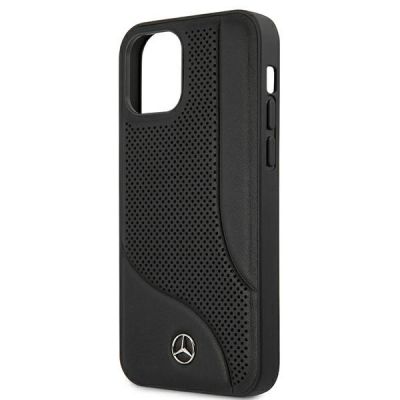 6. Mercedes Leather Perforated Area Case for iPhone 12 mini - Black
