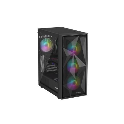5. NATEC GENESIS DIAXID 605 ARGB MIDI TOWER USB-C GAMING CASE WITH WINDOW BLACK