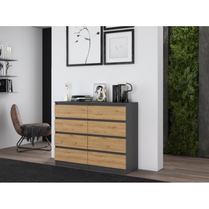 6. Chest of drawers M8 120x40xH97 anthracite/artisan
