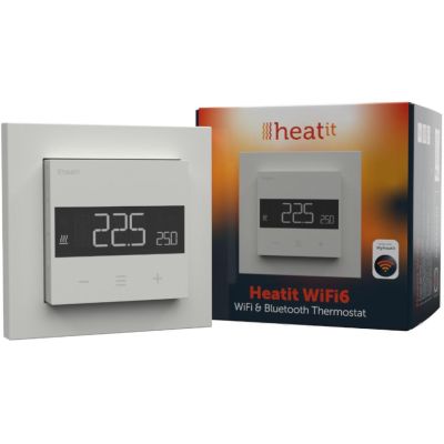 Heatit WiFi6 White RAL 9003 Wi-Fi Thermostat 3600W 16A