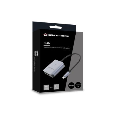 6. Conceptronic BIAN08G USB 3.2 Gen 2 Type-C Card Reader Gray