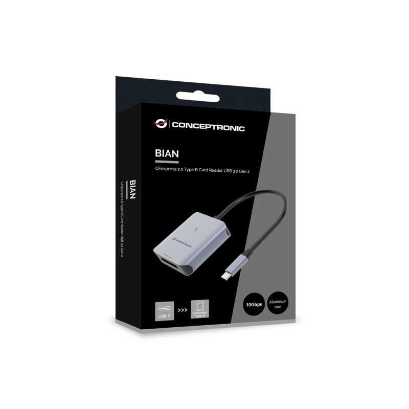 6. Conceptronic BIAN08G USB 3.2 Gen 2 Type-C Card Reader Gray