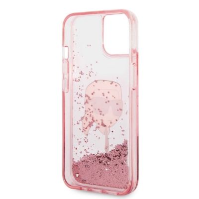 7. Karl Lagerfeld Glitter Karl's Head case for iPhone 14 Plus - pink