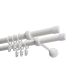 DOUBLE CURTAIN ROD Ø 19 MM WHITE 320 CM LUNA WITH RINGS KOWALSKI