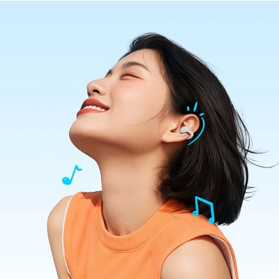 7. OWS QCY Crossky C10 Earphones with ENC Clip IPX5 Bluetooth 5.4 - White