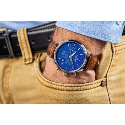 3. Men's Watch Giewont Chronograph Sapphire Brown Blue GW6310-A5