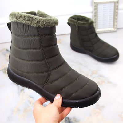 2. Flat insulated snow boots Potocki W WOL198A green