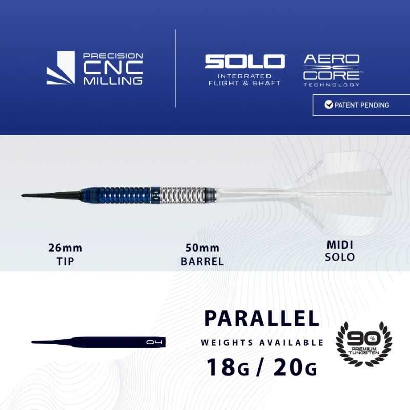 3. Harrows GEO 01 PARALLEL 90% softip darts