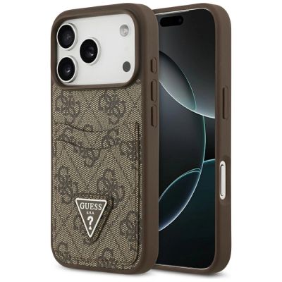 Guess 4G Nauble Card Triangle Case for iPhone 17 Pro - Brown