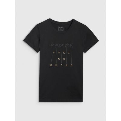 5. Women's regular printed T-shirt 4F 4FRSS25TTSHF3162-20S