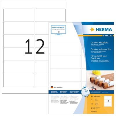 3. HERMA 9538 self-adhesive labels Rectangle White 480 pcs.