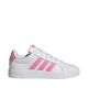 Adidas Grand Court 3.0 kids' shoes white and pink HP3528