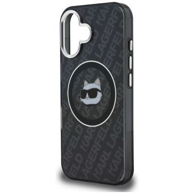 6. Karl Lagerfeld IML Choupette Head Logo MagSafe Case for iPhone 16 - Black