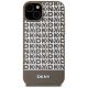 2. DKNY Leather Printed Pattern Metal Logo MagSafe Case for iPhone 15 / 14 / 13 - Brown