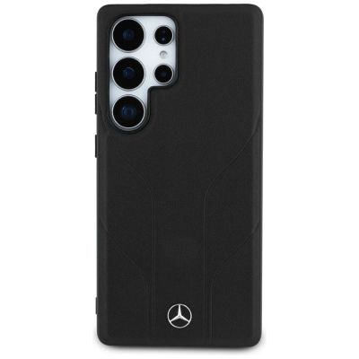 3. Mercedes Leather Debossed Lines MagSafe case for Samsung Galaxy S25 Ultra - black