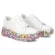 5. Leather platform sneakers with white floral print Filippo DP7507