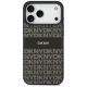 3. DKNY Repeat Texture Pattern with Tonal Stripe Case for iPhone 17 Pro Max - Black