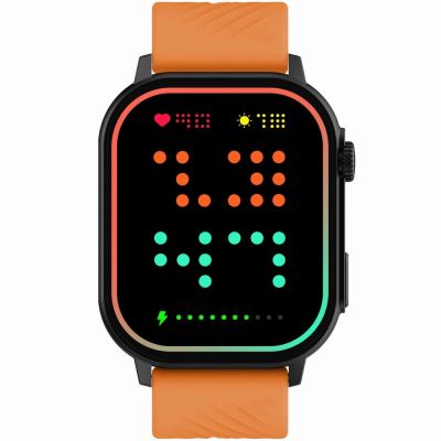 5. Gravity GT15-2 Smartwatch Orange Silicone Strap + Black Bracelet