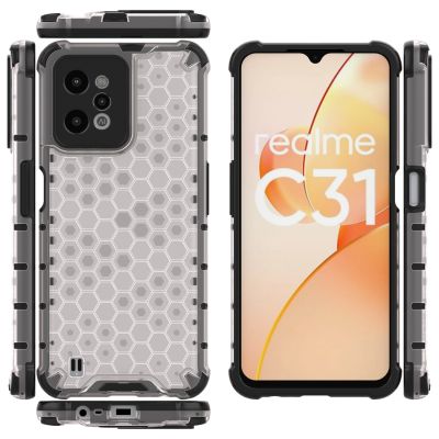 18. Honeycomb case armored cover with a gel frame Realme C31 transparent