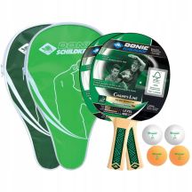 TABLE TENNIS SET 2 RACKETS 2 COVERS 4 BALLS CHAMPS 400 FSC DONIC
