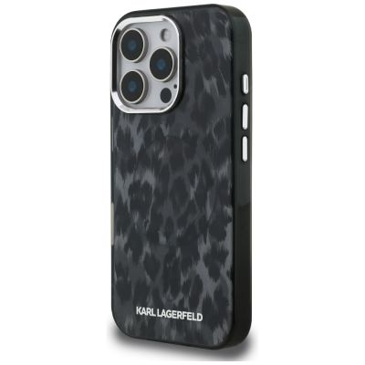 2. Karl Lagerfeld IML Leopard Pattern MagSafe Case for iPhone 16 Pro Max - Black