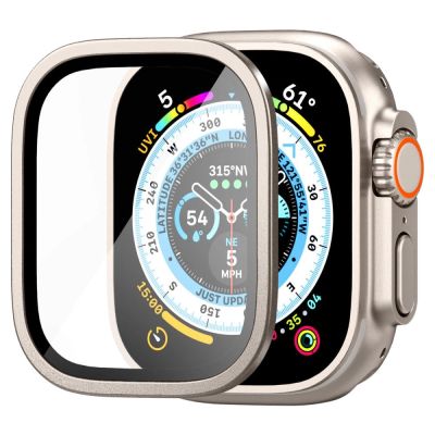 10. Spigen Glas.tR Slim Pro Tempered Glass for Apple Watch Ultra (49mm) - Beige