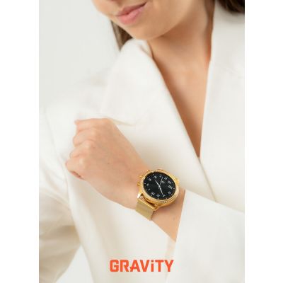 3. Smartwatch Gravity Gold Strap and Bracelet GT5-1