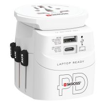 SKROSS Pro Light USB AC45PD World Travel Adapter with USB-C White