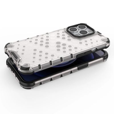 4. Honeycomb Case armor cover with TPU Bumper for iPhone 13 Pro blue