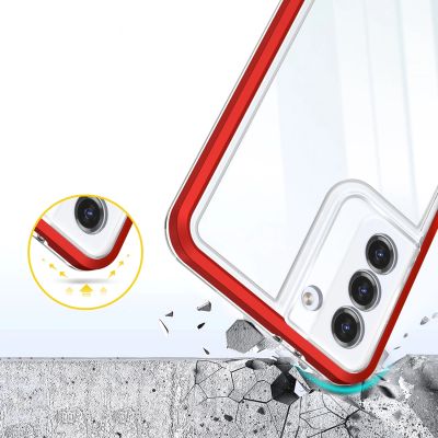 5. Clear 3in1 case for Samsung Galaxy S23 silicone cover with frame red