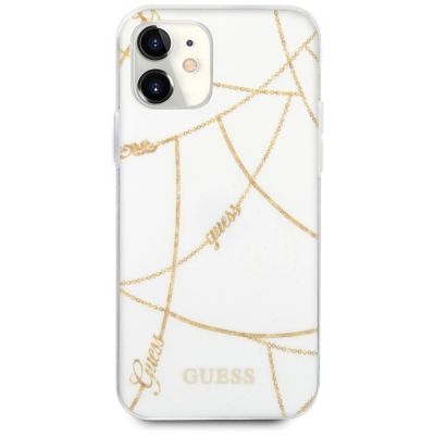 3. Guess GUHCP12SPCUCHWH iPhone 12 mini 5.4" white/white hardcase Gold Chain Collection