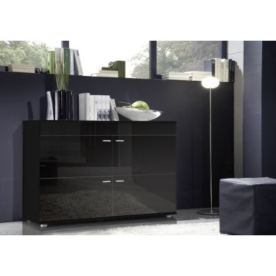 LOGO II chest of drawers 120/42/78 black/gloss black
