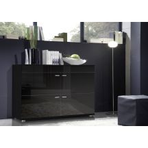 LOGO II chest of drawers 120/42/78 black/gloss black