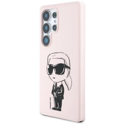 2. Karl Lagerfeld Silicone Graffiti Ikonik Printed Logo MagSafe Case for Samsung Galaxy S25 Ultra - Pink