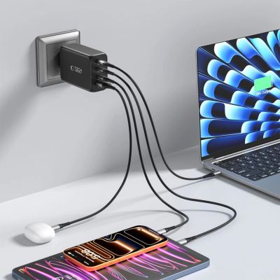 7. Tech-Protect NC240W-GaN 4-Port 240W Wall Charger - Black
