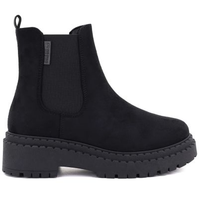 6. Women's suede ankle boots on the platform, black Big Star UU274858