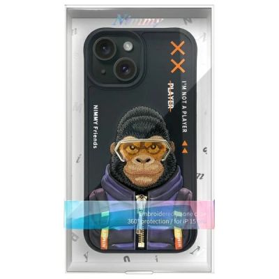 13. Nimmy Cool&Cute 2.0 Monkey case for iPhone 15 - black