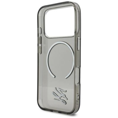 7. Karl Lagerfeld IML KL Script Logo MagSafe Case for iPhone 17 Pro - Black