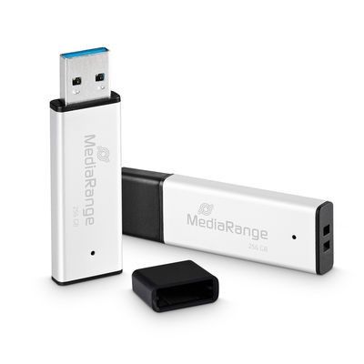 MediaRange MR1903 USB Flash Drive 256GB USB Type-A 3.2 Gen 1 (3.1 Gen 1) Black, Silver