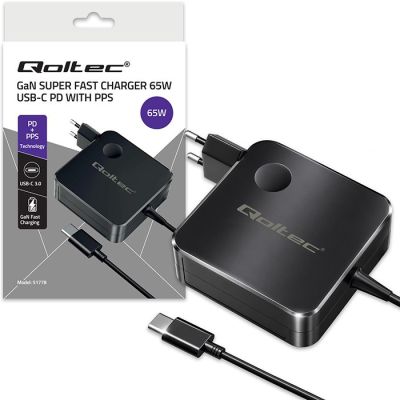 7. QOLTEC GAN 65W AC CHARGER | USB-C PD PPS | 5-21V | 3-3.25A
