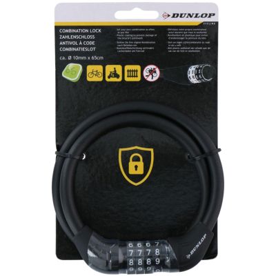 3. Dunlop bike lock, cable, code 10 mm x 65 cm 1042497