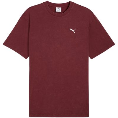 7. Puma Ess Elevated Relaxed Wash Tee Burgundy 688048 96