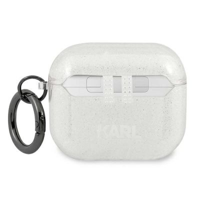 2. Karl Lagerfeld Glitter Choupette case for AirPods 3 - silver
