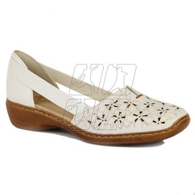 Rieker W RKR442B openwork leather shoes, white