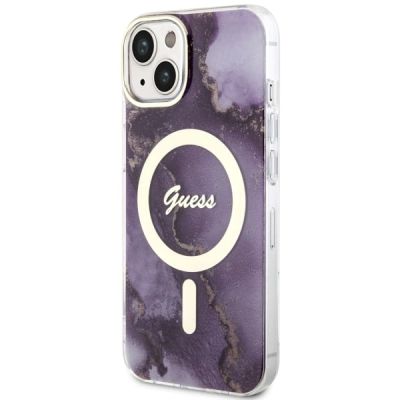 2. Guess GUHMP14SHTMRSU iPhone 14 6.1" purple/purple hardcase Golden Marble MagSafe