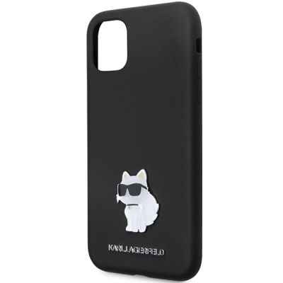 6. Karl Lagerfeld KLHCN61SMHCNPK case for iPhone 11 / Xr - black Silicone C Metal Pin
