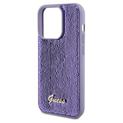 6. Guess Sequin Script Metal case for iPhone 13 Pro Max - purple