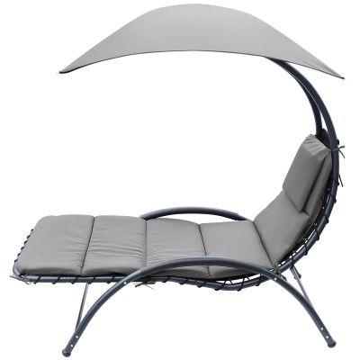 24. BERGAMO DECHAIR WITH UMBRELLA 200x125x180CM GRAY