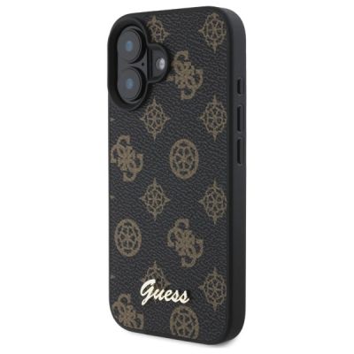 2. Guess Peony Script MagSafe iPhone 16 Case - Black